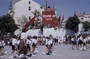 School children at Tito's birthday parade