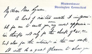 Letter from Katherine Dreier to Florence Porter Lyman