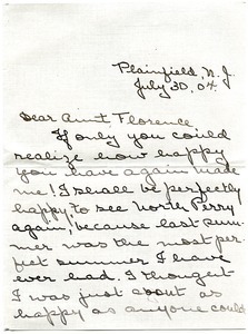 Letter from Antoinette Paine Moodey to Florence Porter Lyman