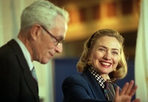 Hillary Clinton with Rhode Island Sen. Claiborne Pell