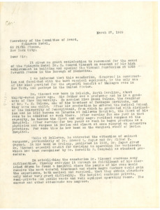 Letter from Chase Mellen to the NAACP Spingarn Medal Committee