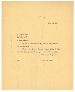 Letter from W. E. B. Du Bois to Howard Fast