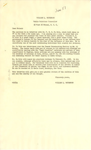 Circular letter from William L. Patterson to unidentified correspondent