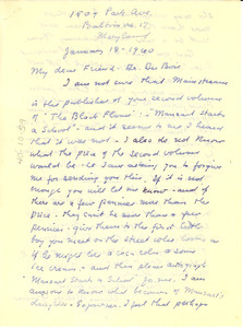 Letter from Anna Melissa Graves to W. E. B. Du Bois