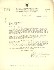 Letter from the International Art Congress to W. E. B. Du Bois