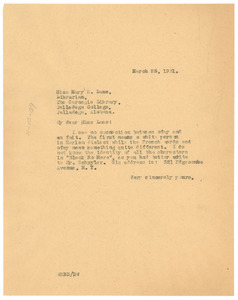 Letter from W. E. B. Du Bois to Mary E. Lane