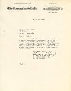 Letter from P. B. Young, Jr. to W. E. B. Du Bois