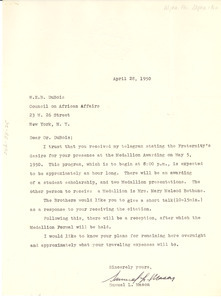 Letter from Alpha Phi Alpha Fraternity Nu Chapter to W. E. B. Du Bois