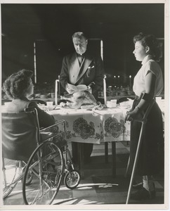 Reverend Thomas G. Hagerty and clients at Thanksgiving dinner