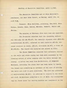 Meeting minutes of the Executive Committee for the Institute for Crippled and Disabled Men