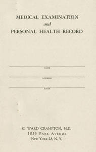 Blank Medical Record Book used by C. Ward Crampton