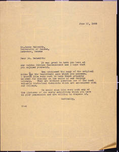 Letter to Naismith from Draper (June 17, 1935)