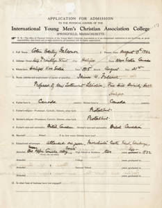 Colin H. Falconer college application (August 13, 1932)