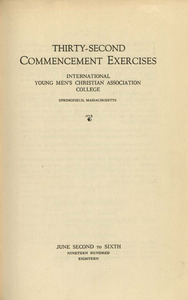 Springfield College Commencement program (1918)