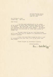 Letter from Amos Alonzo Stagg to William Ball (June 27th, 1941)