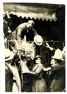 Photograph between page 114 and back cover of A Swing Through America for Roosevelt scrapbook