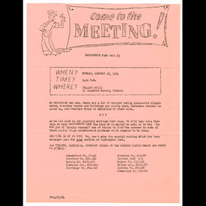 Notice of Washington Park Area 3 meeting held January 27, 1964