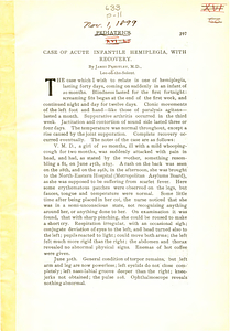 Case of acute infantile hemiplegia, with recovery