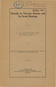 Heredity in nervous disease and its social bearings