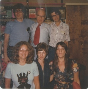 Judi Chamberlin with unidentified group of people