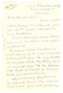 Letter from Mary Dill Broaddus to W. E. B. Du Bois