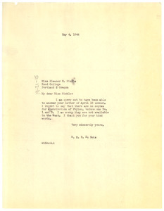 Letter from W. E. B. Du Bois to Eleanor M. Mickle