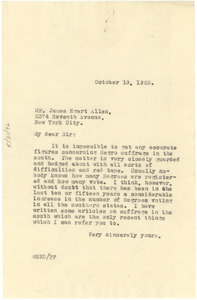 Letter from W. E. B. Du Bois to James Egert Allen
