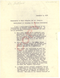 Memorandum from W. E. B. Du Bois to Mary White Ovington and James Weldon Johnson [fragment]