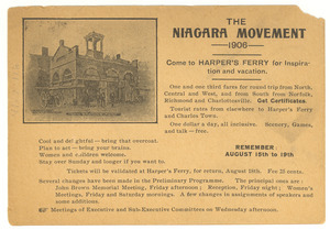 Invitation to Niagara Movement 1906 Meeting