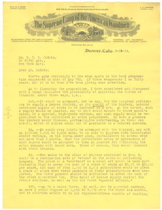 Letter from J. E. Ormes to W. E. B. Du Bois