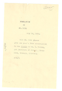 Memorandum from W. E. B. Du Bois to A. G. Dill