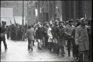 MIT I-Lab demonstration: protesters marching by Instrumentation Laboratory