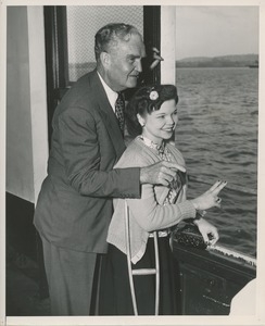 Man and woman at boat rail