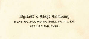 Wyckoff and Lloyd Company business card, ca. 1926
