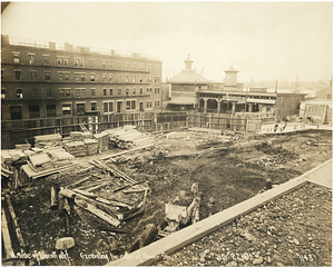 North side of Lincoln Wharf, excavating from cellar of power station