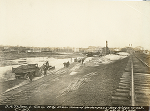 General northerly view toward underpass, Bay Ridge Creek