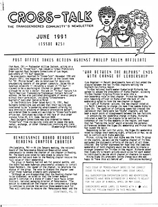 Cross-Talk The Transgender Community News & Information Monthly, No. 25 (June, 1991)