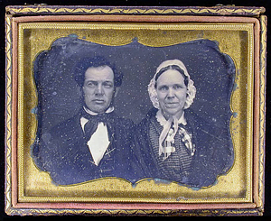 Bust-length portrait of an unidentified adult male and female