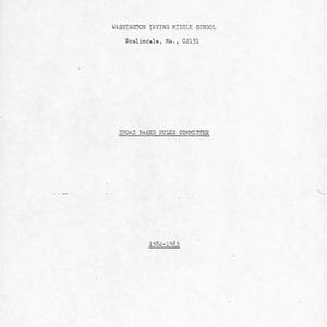 School discipline policy for Washington Irving Middle School, 1982-1983