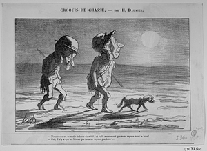 - Nous avons vu ce matin le lever du soleil, et voilà maintenant que nous voyons lever la lune! - Oui; il n'y a que les lièvres que nous ne voyons pas lever!...