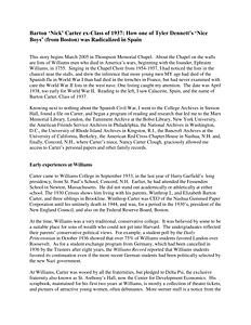 Barton ‘Nick’ Carter ex-Class of 1937: How one of Tyler Dennett’s ‘Nice Boys’ (from Boston) was Radicalized in Spain