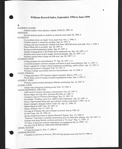 Williams Record Indexes