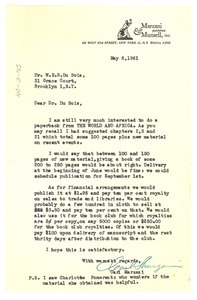 Letter from Liberty Book Club to W. E. B. Du Bois