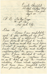 Letter from Stanley F. White to W. E. B. Du Bois