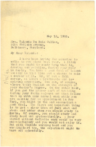 Letter from W. E. B. Du Bois to Yolande Du Bois