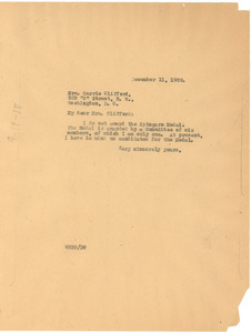 Letter from W. E. B. Du Bois to Carrie Clifford