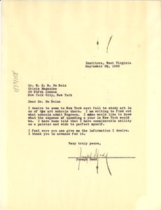 Letter from Joseph Dodd to W. E. B. Du Bois
