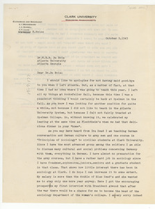 Letter from Hilda Weiss to W. E. B. Du Bois