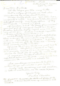 Letter from Tertius Chandler to W. E. B. Du Bois