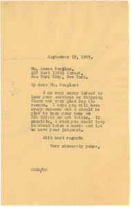 Letter from W. E. B. Du Bois to Aaron Douglas